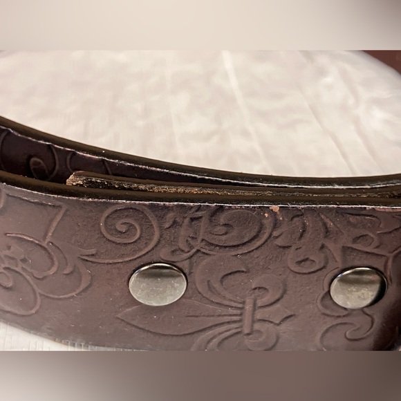 GUC Ariat Dark Brown Embossed Leather Belt - Picture 8 of 9